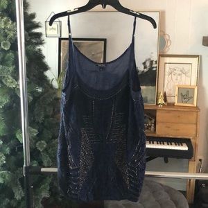 Lucky Brand, Size Large, Navy Beaded Tank